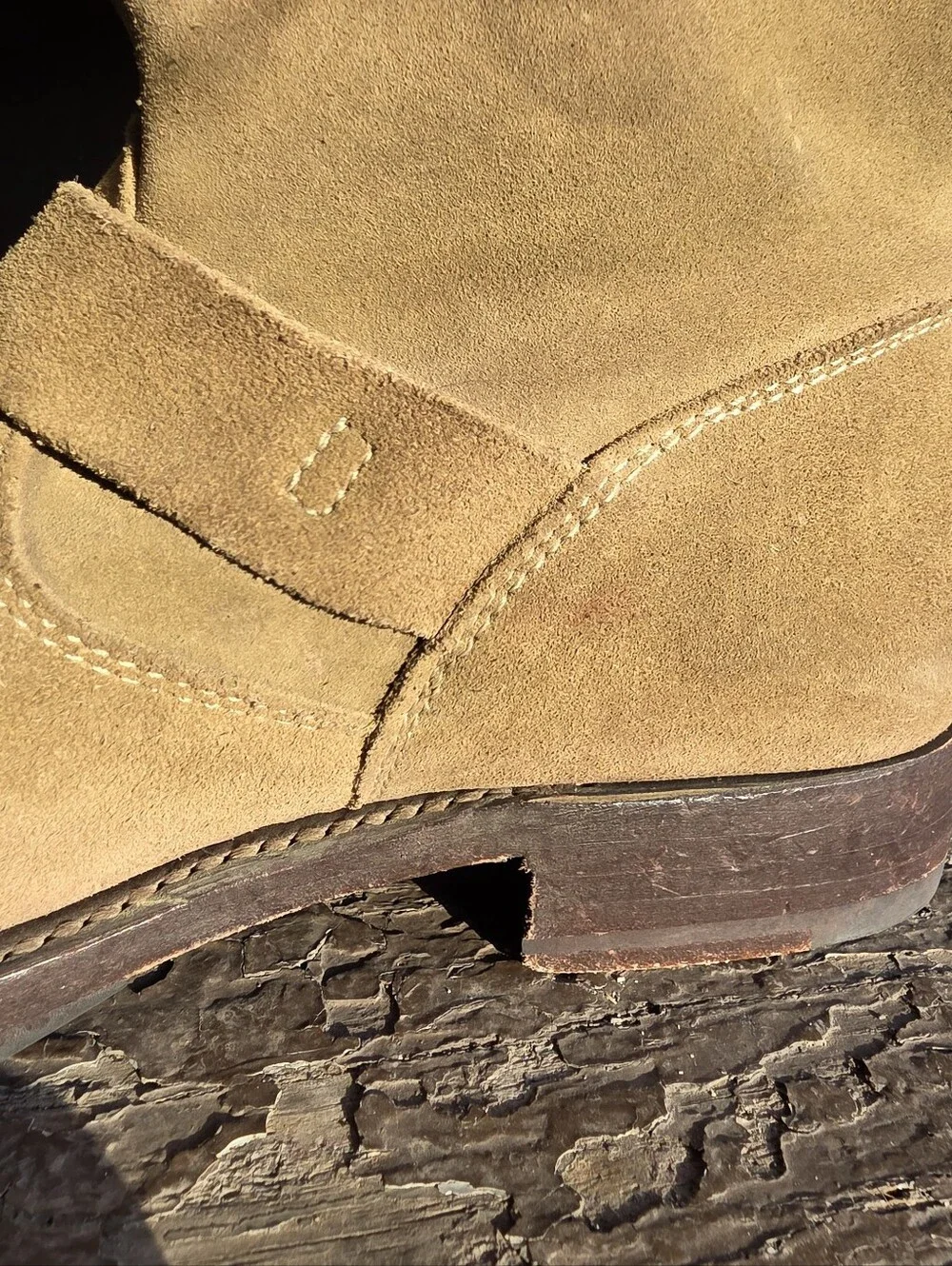 Frye Veronica Short 70590 Womens Green Tan Suede Hook & Loop Engineer Boots - Picture 10 of 15